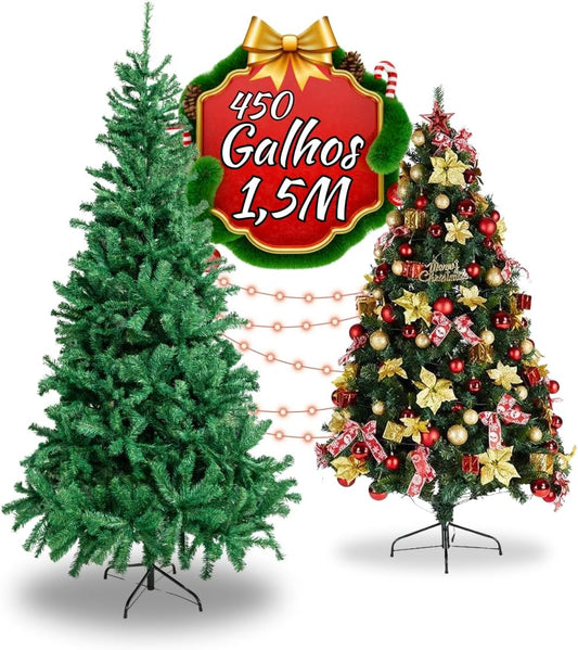 Árvore De Natal Pinheiro Grande Luxo Cheia Premium 1.50m